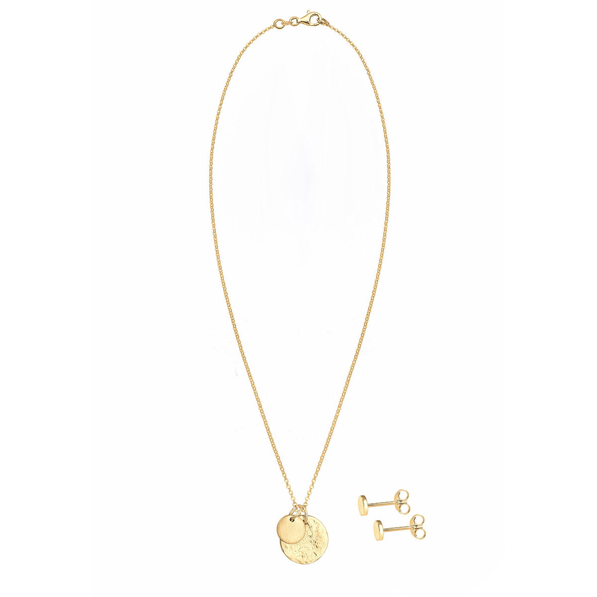 Gold - Elli | Schmuckset Plättchen Organic | 925er Sterling Silber vergoldet