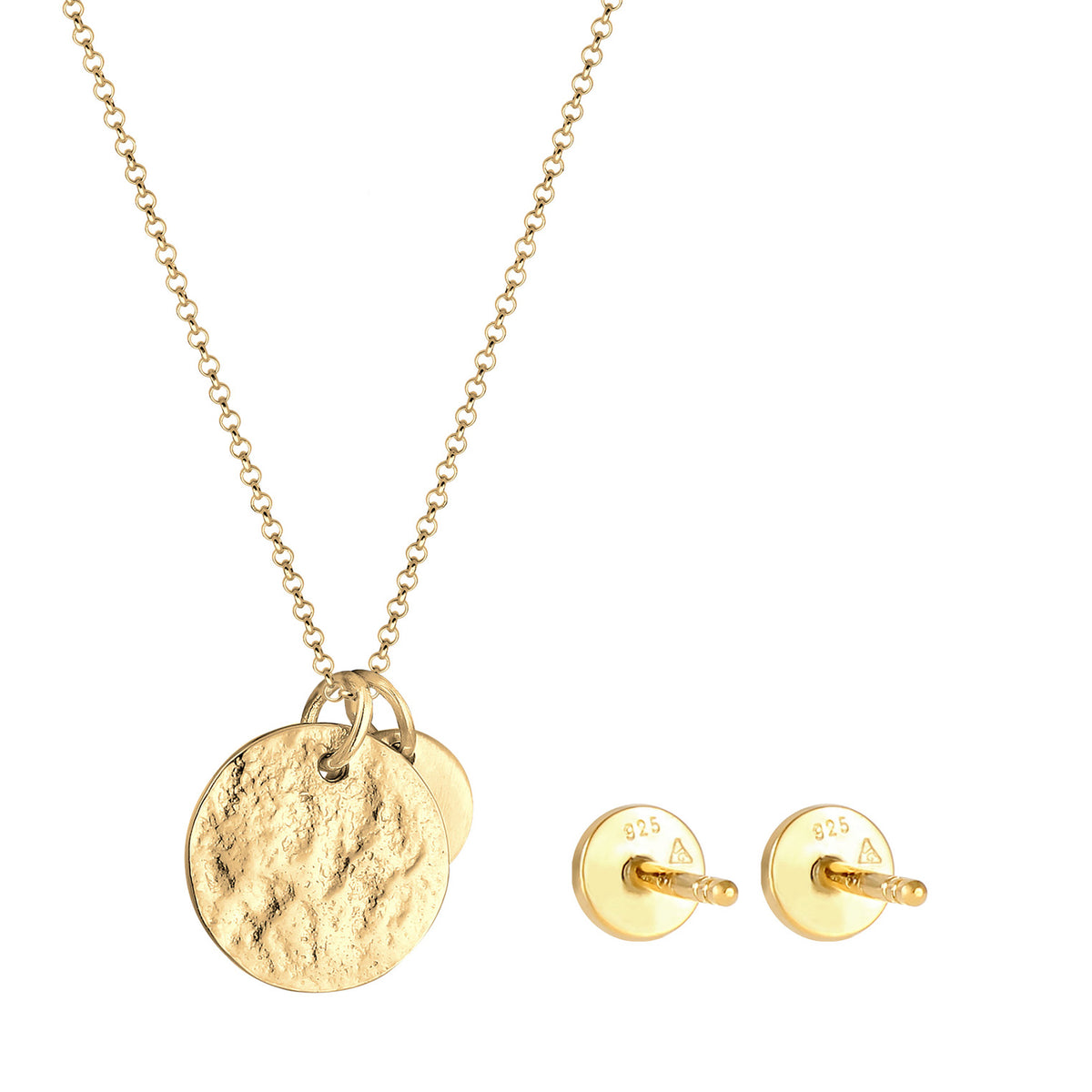 Gold - Elli | Schmuckset Plättchen Organic | 925er Sterling Silber vergoldet