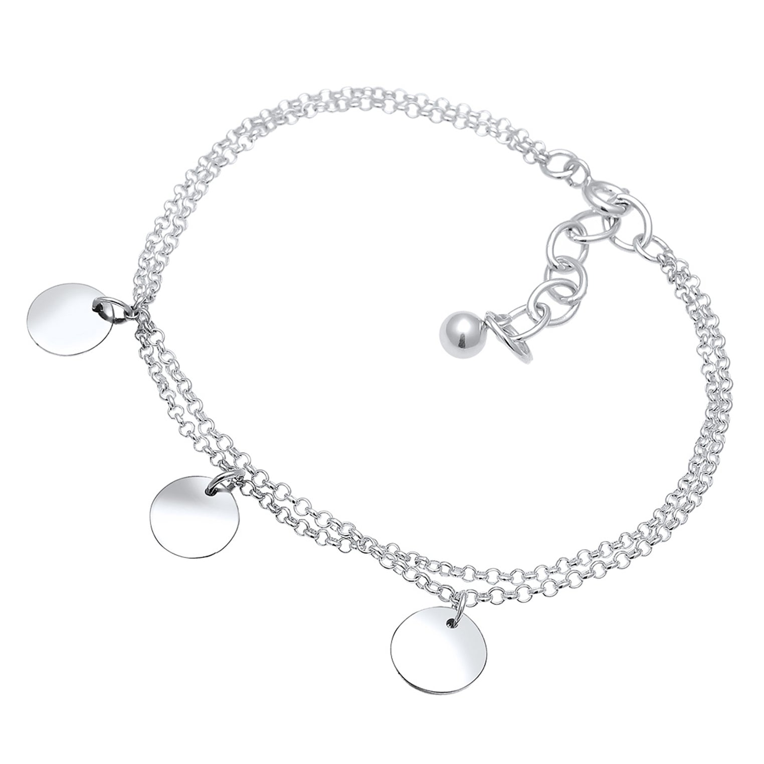 Silber - Elli | Armband | Gravur Plättchen | 925er Sterling Silber