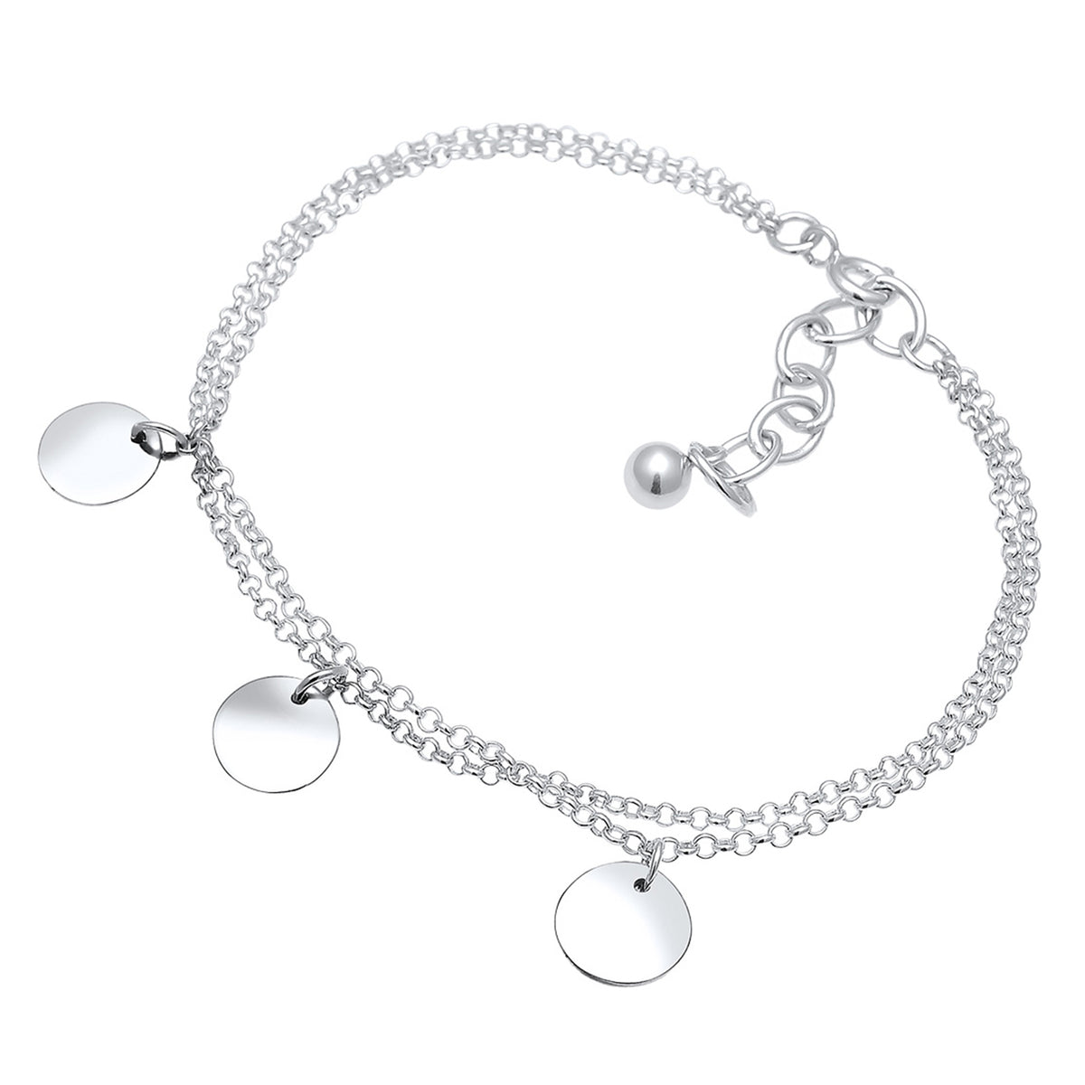 Silber - Elli | Armband | Gravur Plättchen | 925er Sterling Silber