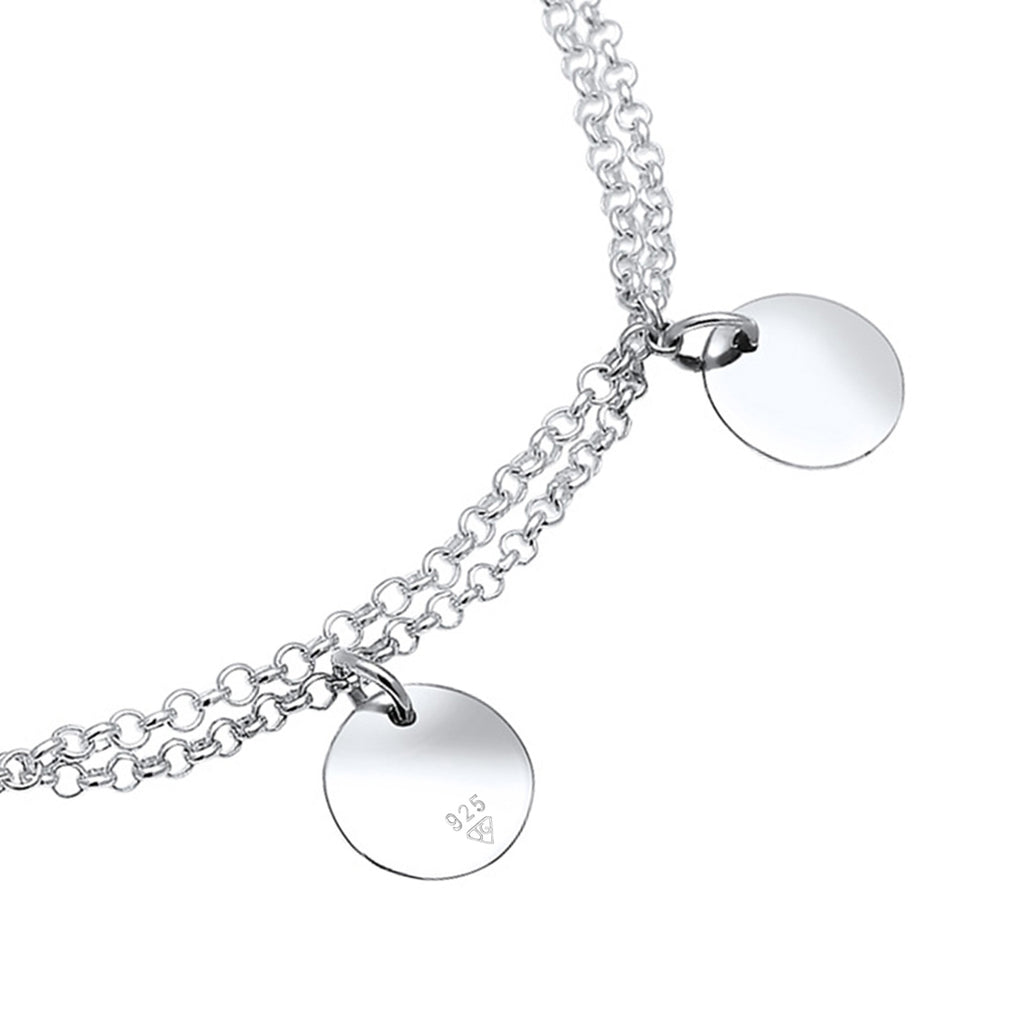 Silber - Elli | Armband | Gravur Plättchen | 925er Sterling Silber