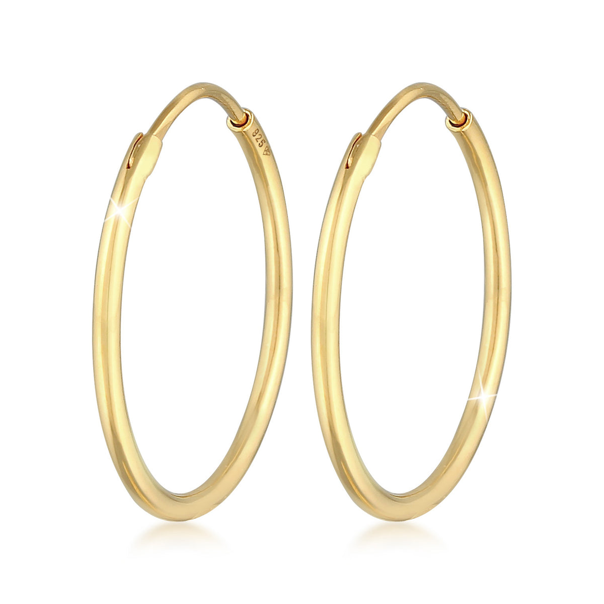 Gold - Elli | Creolen Klassisch (30 mm) | 925er Sterling Silber