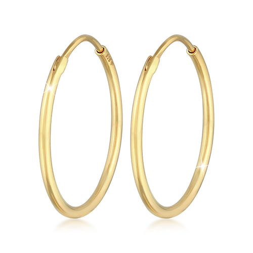 Gold - Elli | Creolen Klassisch (30 mm) | 925er Sterling Silber