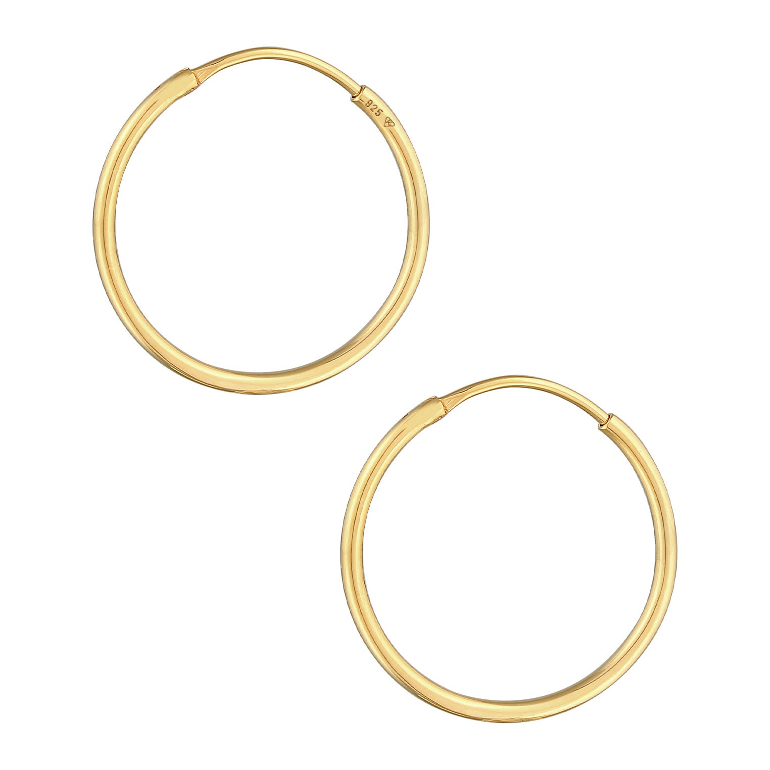 Gold - Elli | Creolen Klassisch (30 mm) | 925er Sterling Silber