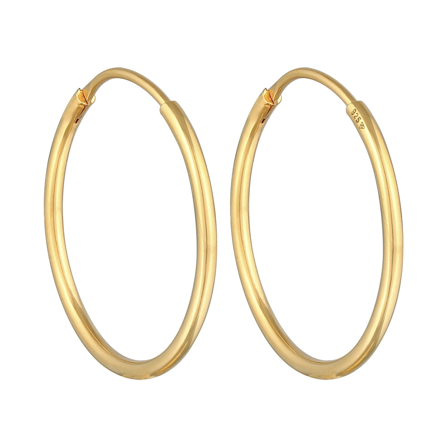 Gold - Elli | Creolen Klassisch (30 mm) | 925er Sterling Silber