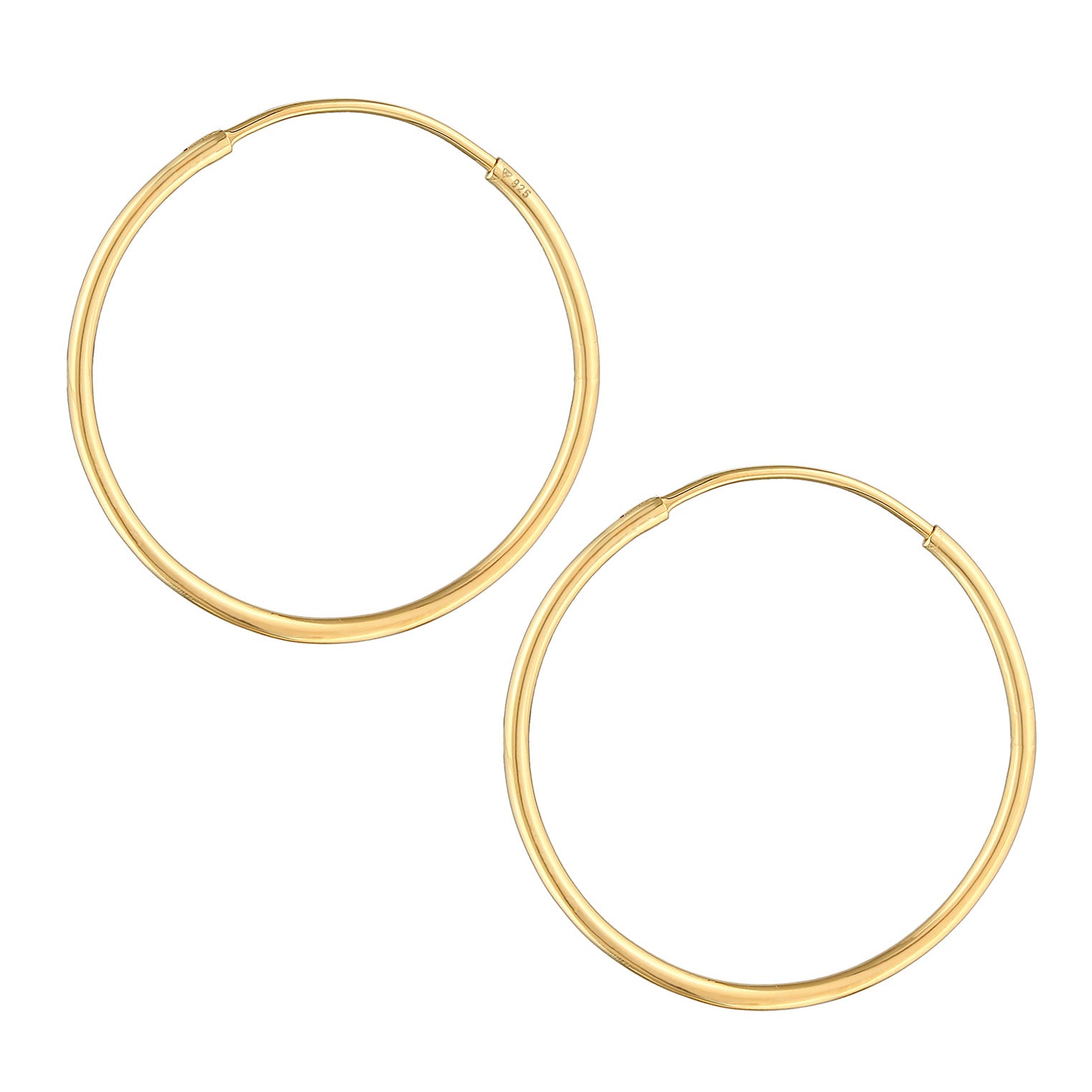 Gold - Elli | Creolen Klassisch (40 mm) | 925er Sterling Silber