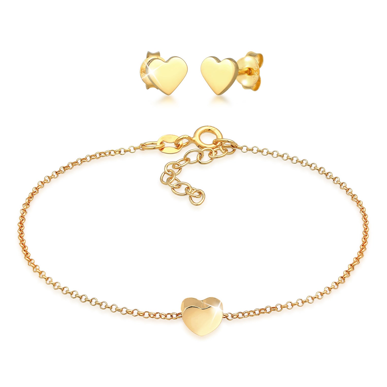Gold - Elli | Schmuckset Herz | 925er Sterling Silber