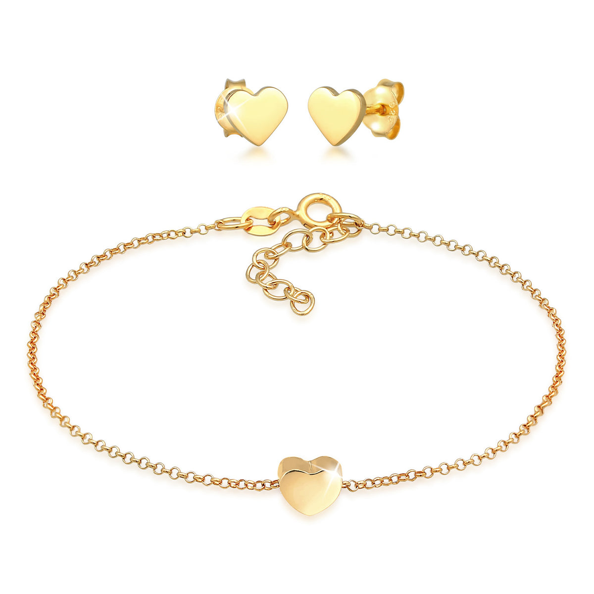 Gold - Elli | Schmuckset Herz | 925er Sterling Silber