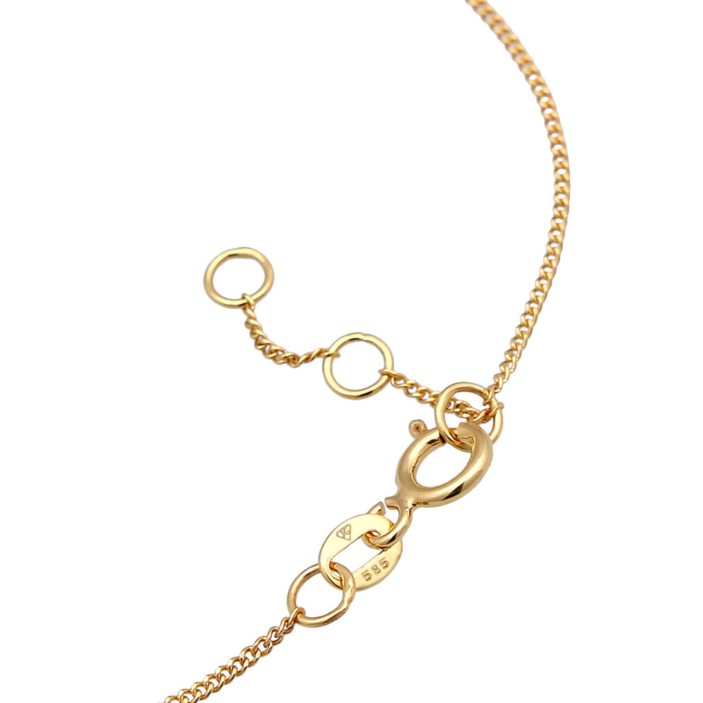 Gold - Elli PREMIUM | Armband Herz | Topas (weiß) | 585er Gelbgold