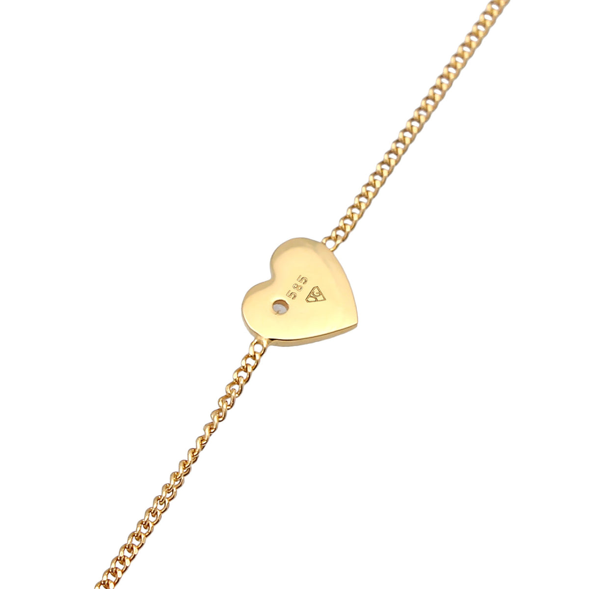 Gold - Elli PREMIUM | Armband Herz | Topas (weiß) | 585er Gelbgold