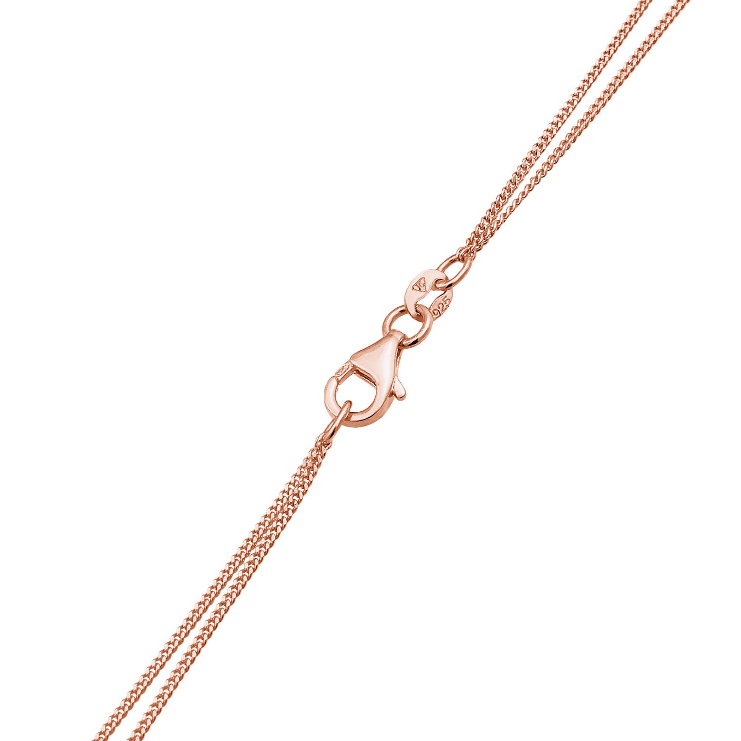 Roségold - Elli | Layer-Halskette Flügel | Kristall (Weiß) | 925er Sterling Silber