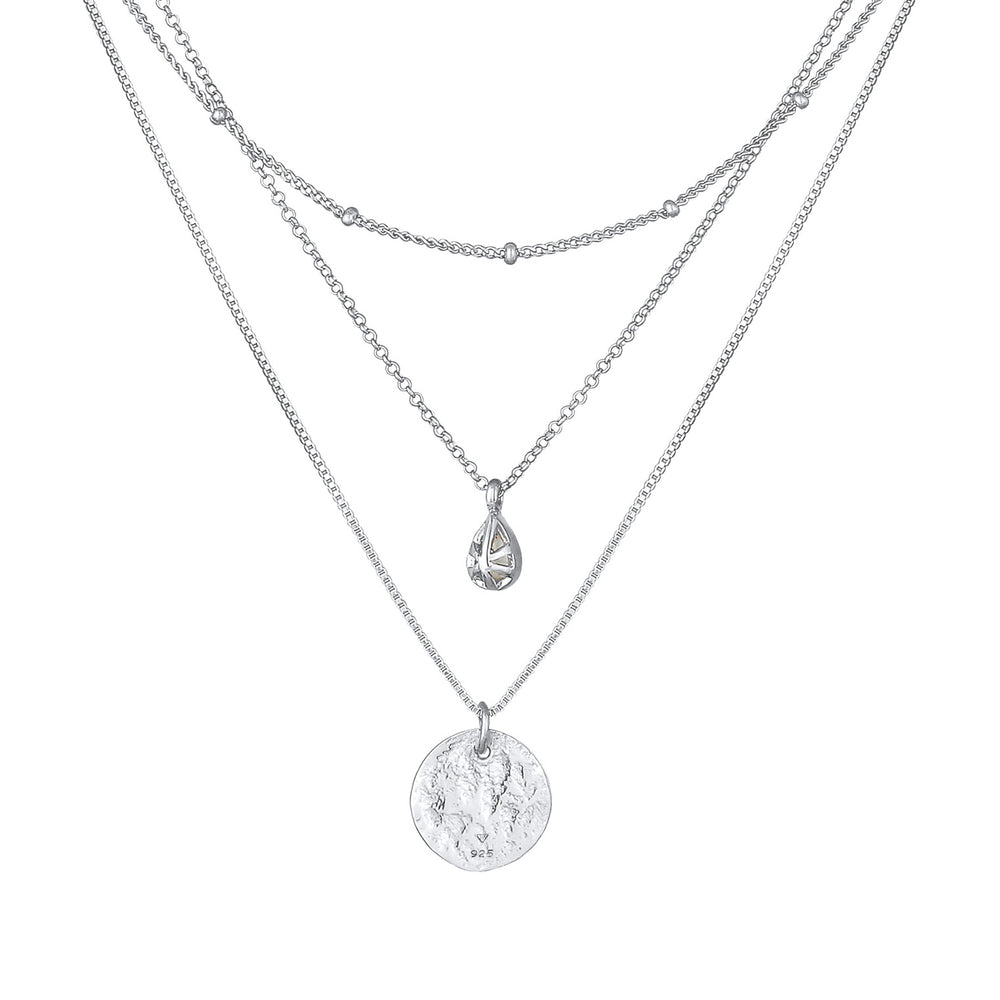 Venezianer-Layer-Halskette | Mondstein ( Weiß )