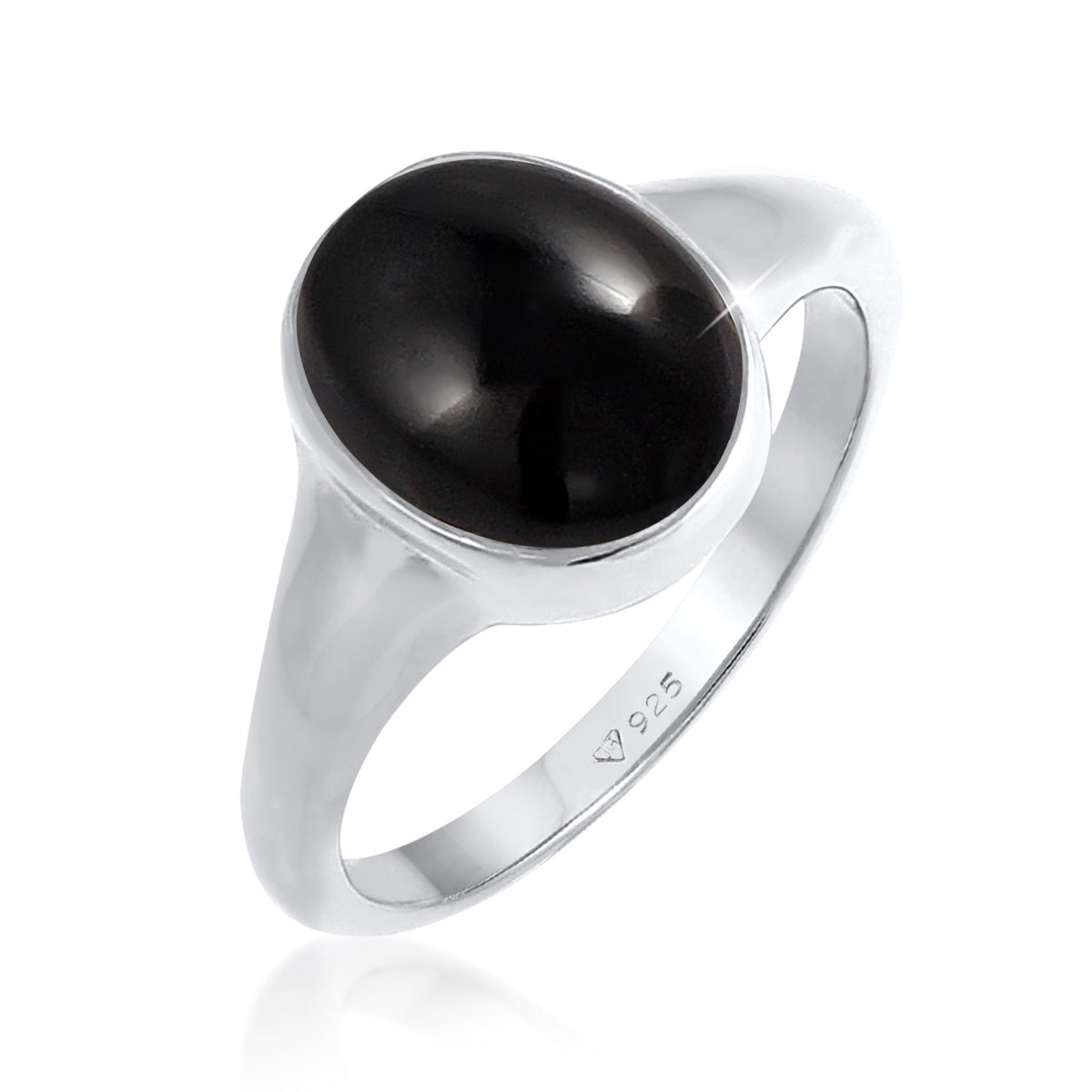 Silber - Elli | Siegelring | Onyx (Schwarz) | 925 Sterling Silber