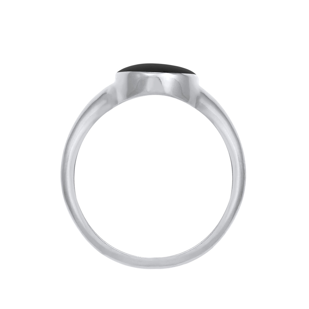 Schwarz - Elli | Siegelring Oval | Emaille | 925er Sterling Silber