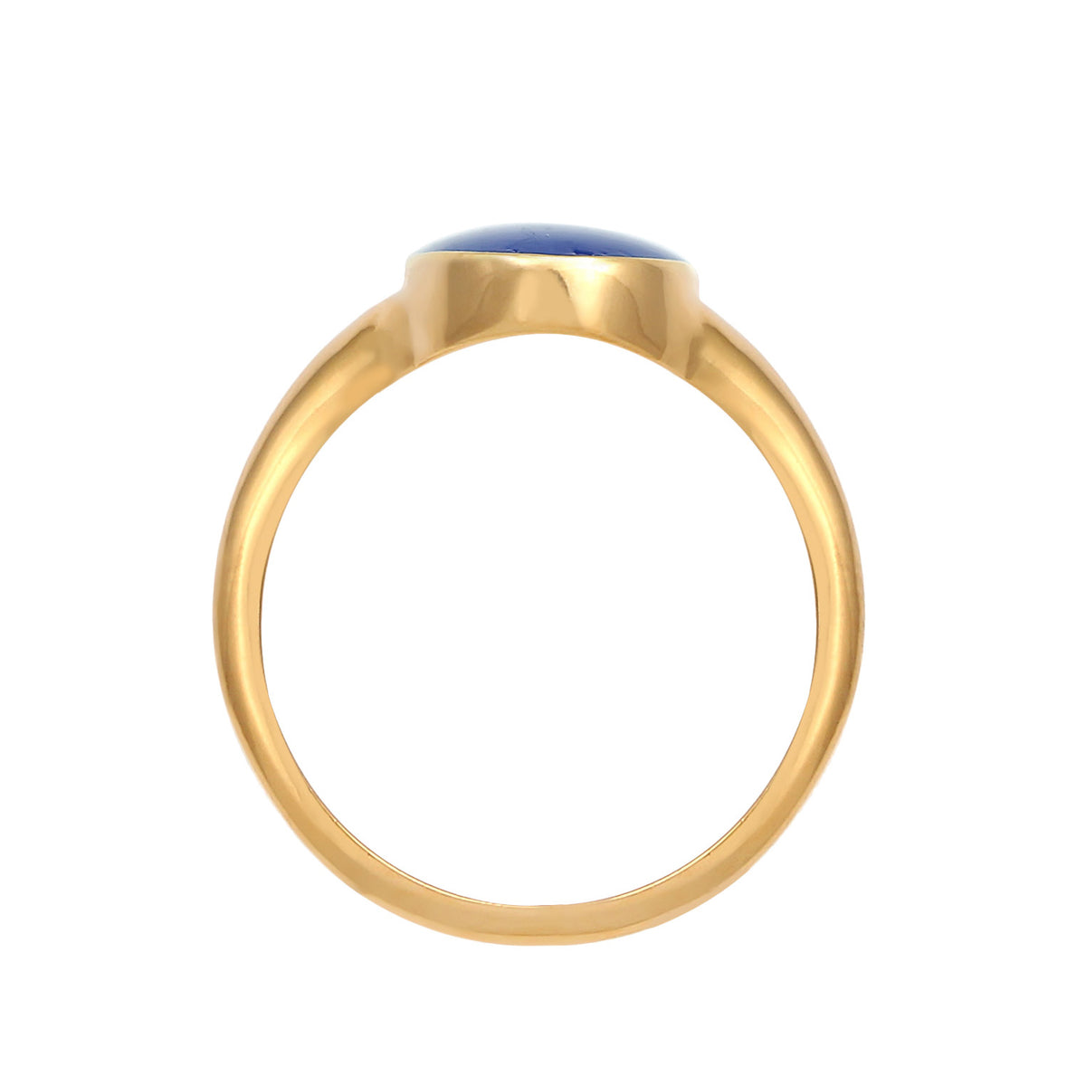 Dunkelblau - Elli | Siegelring Oval | Emaille | 925er Sterling Silber vergoldet
