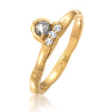 Gold - Elli PREMIUM | Ring Organic | Quartz, Topas ( Weiß ) | 925er Sterling Silber