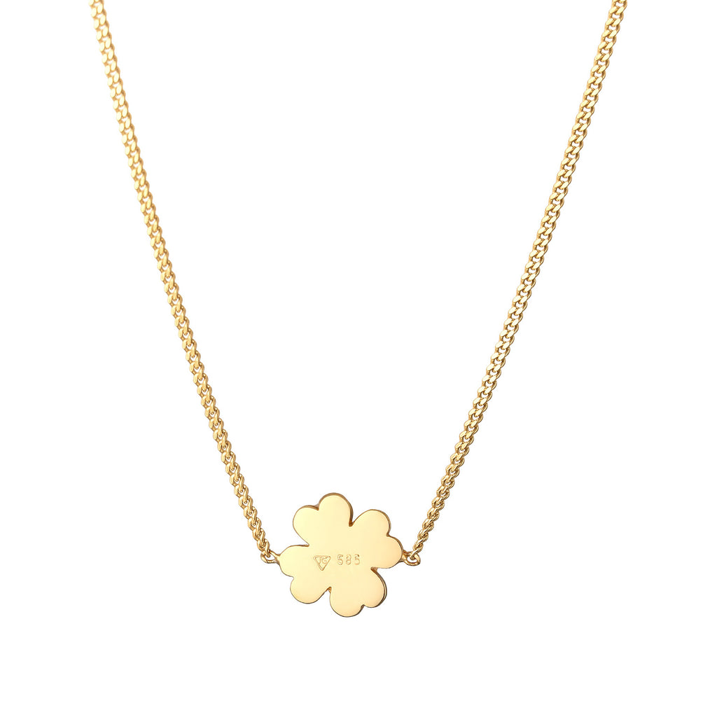 Gold - Elli PREMIUM | Halskette Kleeblatt | 585er Gelbgold