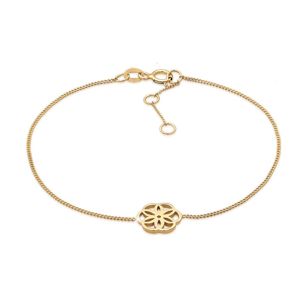 Gold - Elli PREMIUM | Armband Lebensblume | 585er Gelbgold