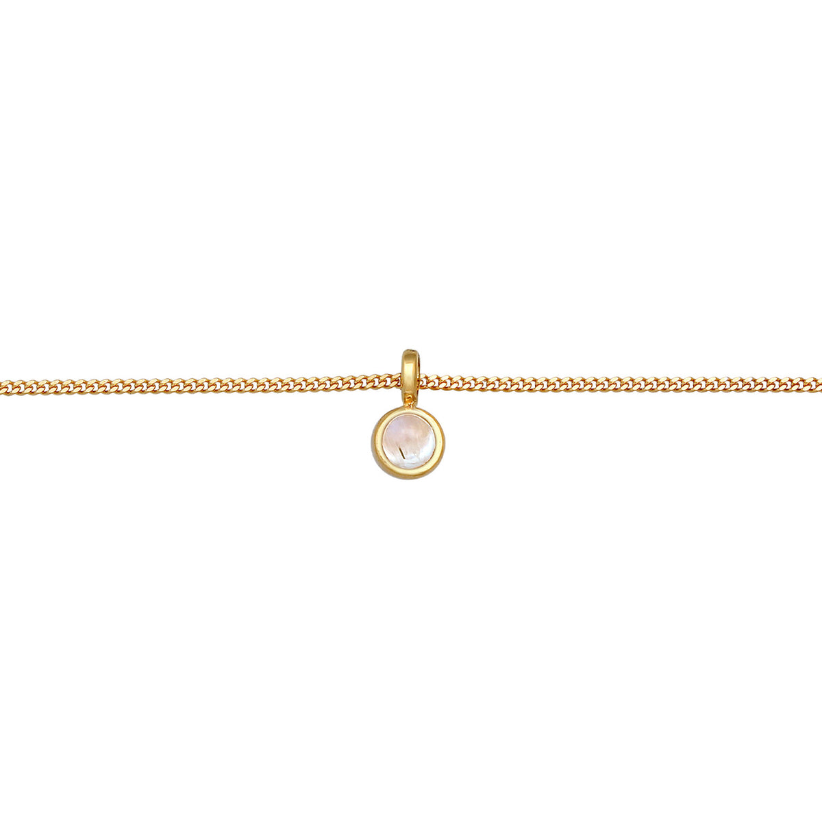 Gold - Elli PREMIUM | Choker Anhänger | Mondstein (Weiß) | 585er Gelbgold