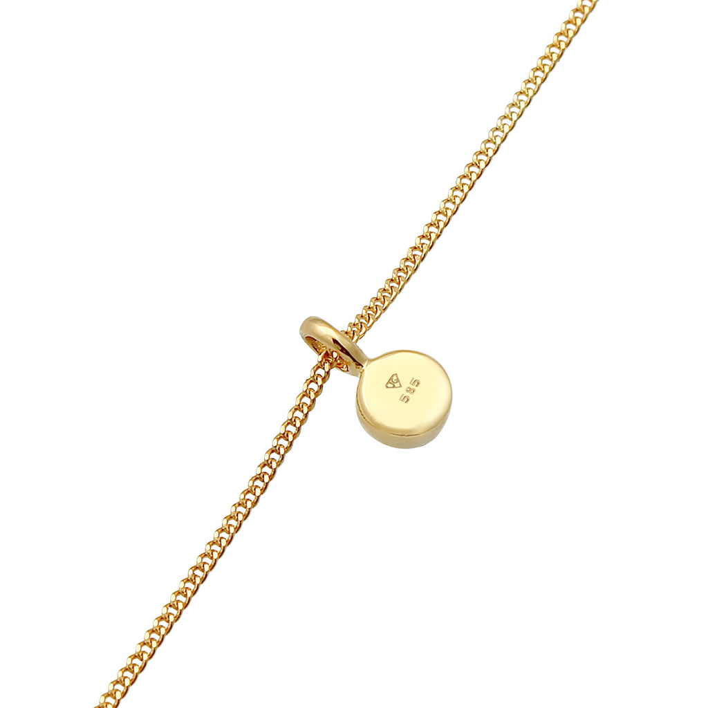 Gold - Elli PREMIUM | Choker Anhänger | Mondstein (Weiß) | 585er Gelbgold