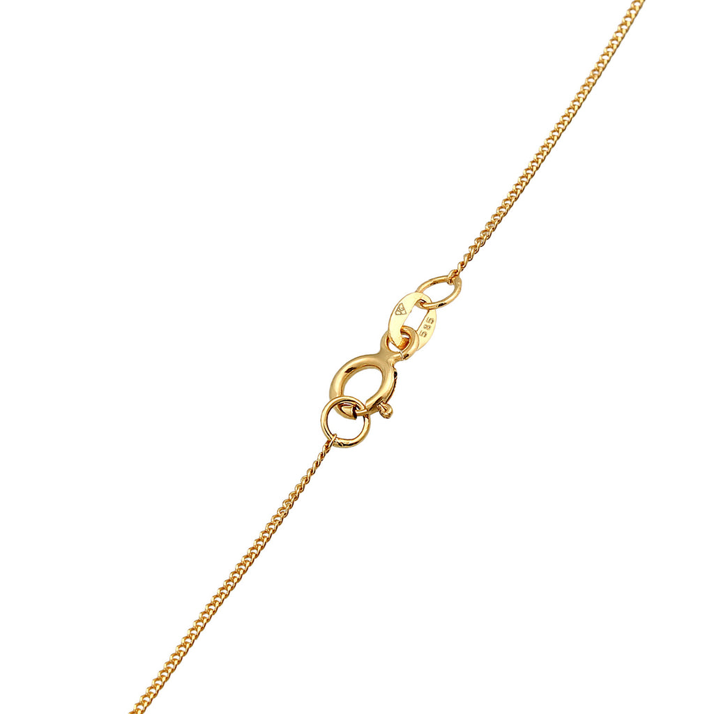 Gold - Elli PREMIUM | Choker Anhänger | Mondstein (Weiß) | 585er Gelbgold