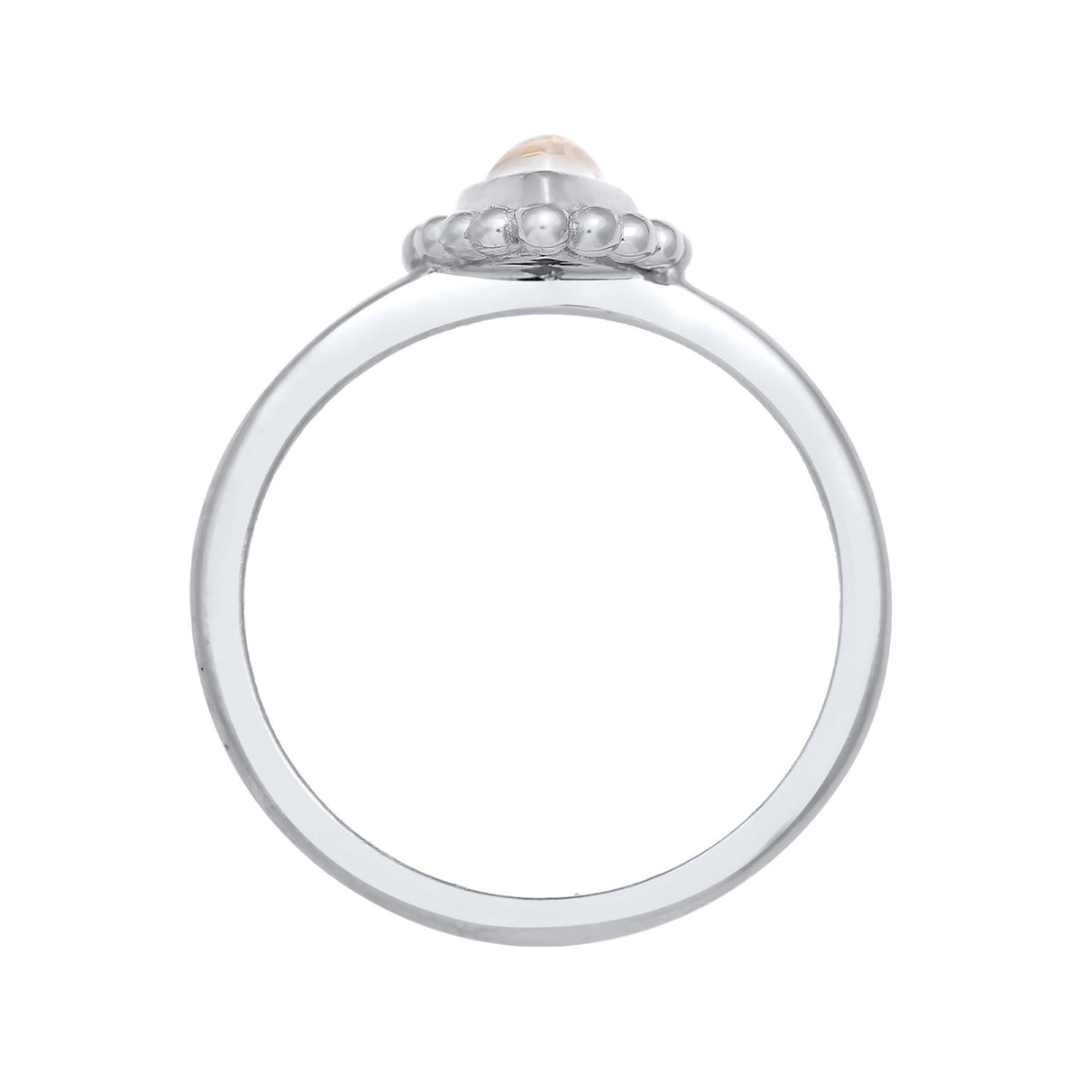 Silber - Elli | Solitär-Ring Tropfen | Mondstein (Weiß) | 925er Sterling Silber