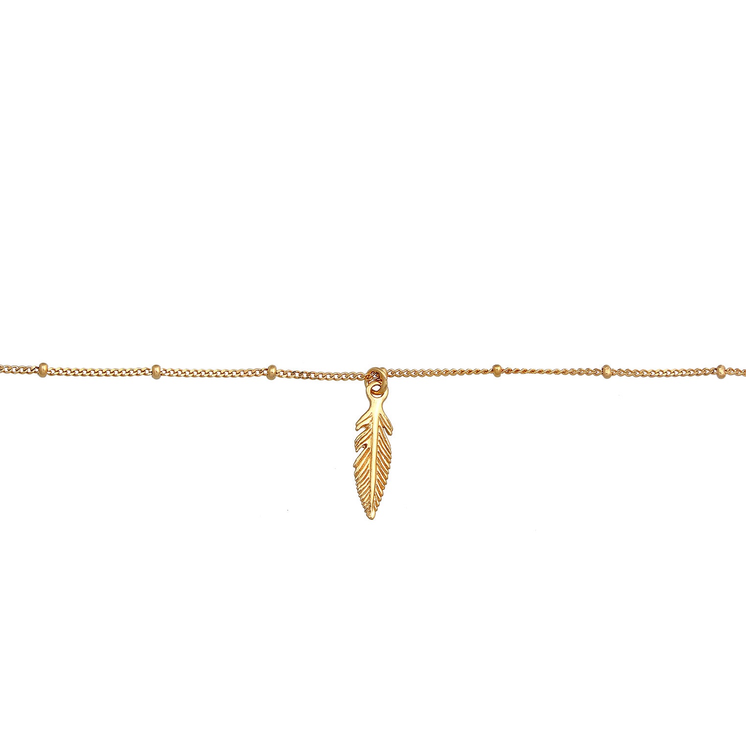 Gold - Elli | Choker Feder | 925er Sterling Silber