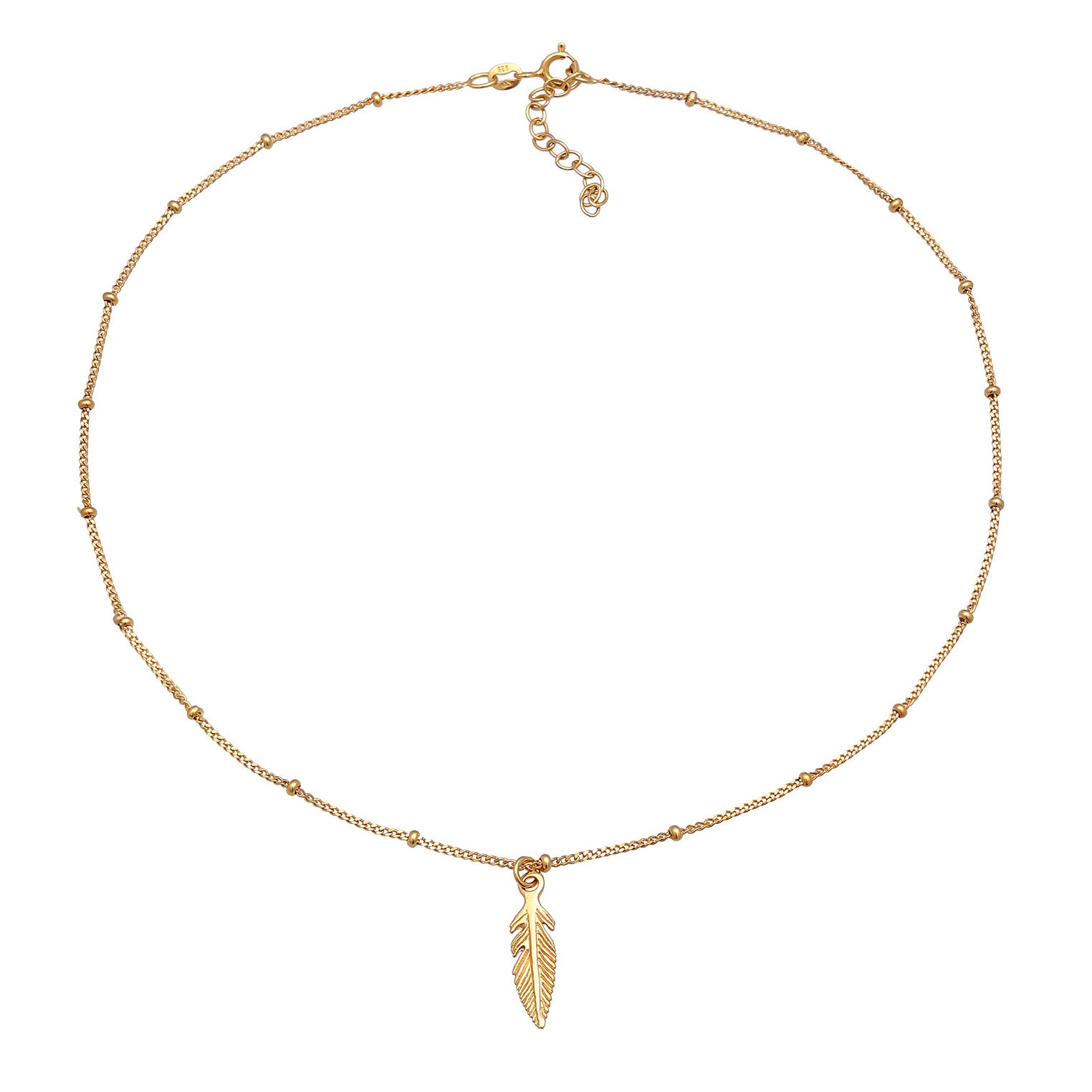 Gold - Elli | Choker Feder | 925er Sterling Silber