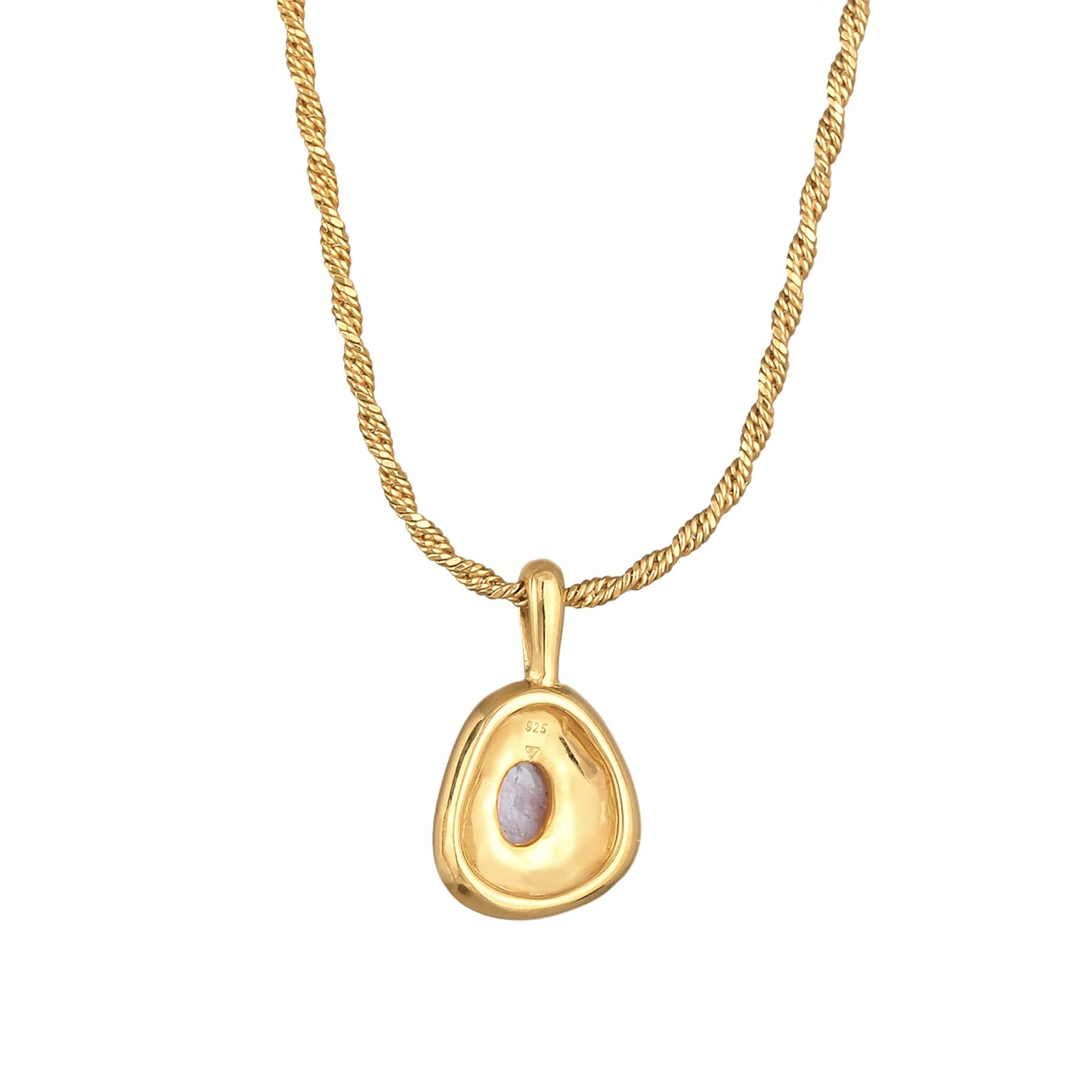 Gold - Elli PREMIUM | Quarz Engelshaar Kordelkette 925 Silber vergoldet