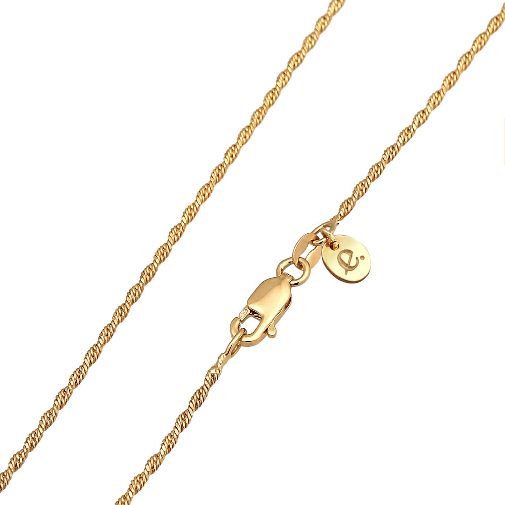 Gold - Elli PREMIUM | Kordel-Halskette | Quarz (Rosa) | 925er Sterling Silber vergoldet