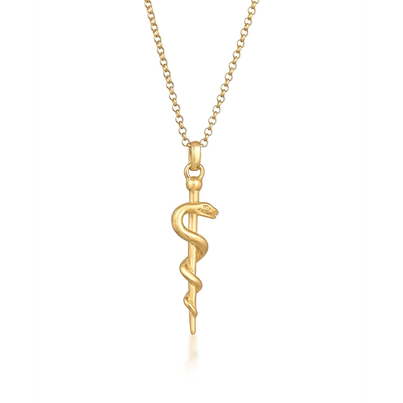 Gold - Elli | Halskette Schlangenstab | 925er Sterling Silber