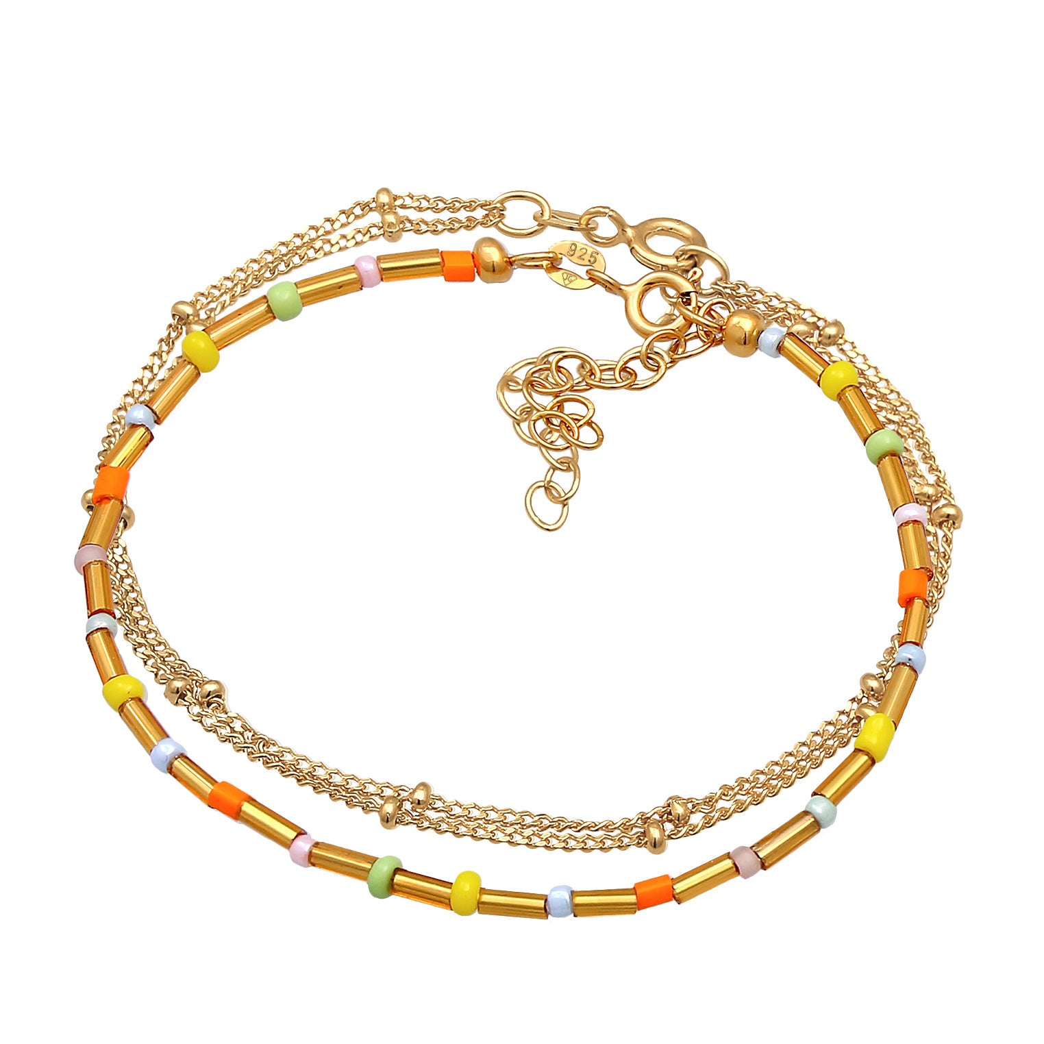 Gold - Elli | Layer-Armband Beads | 925er Sterling Silber Vergoldet