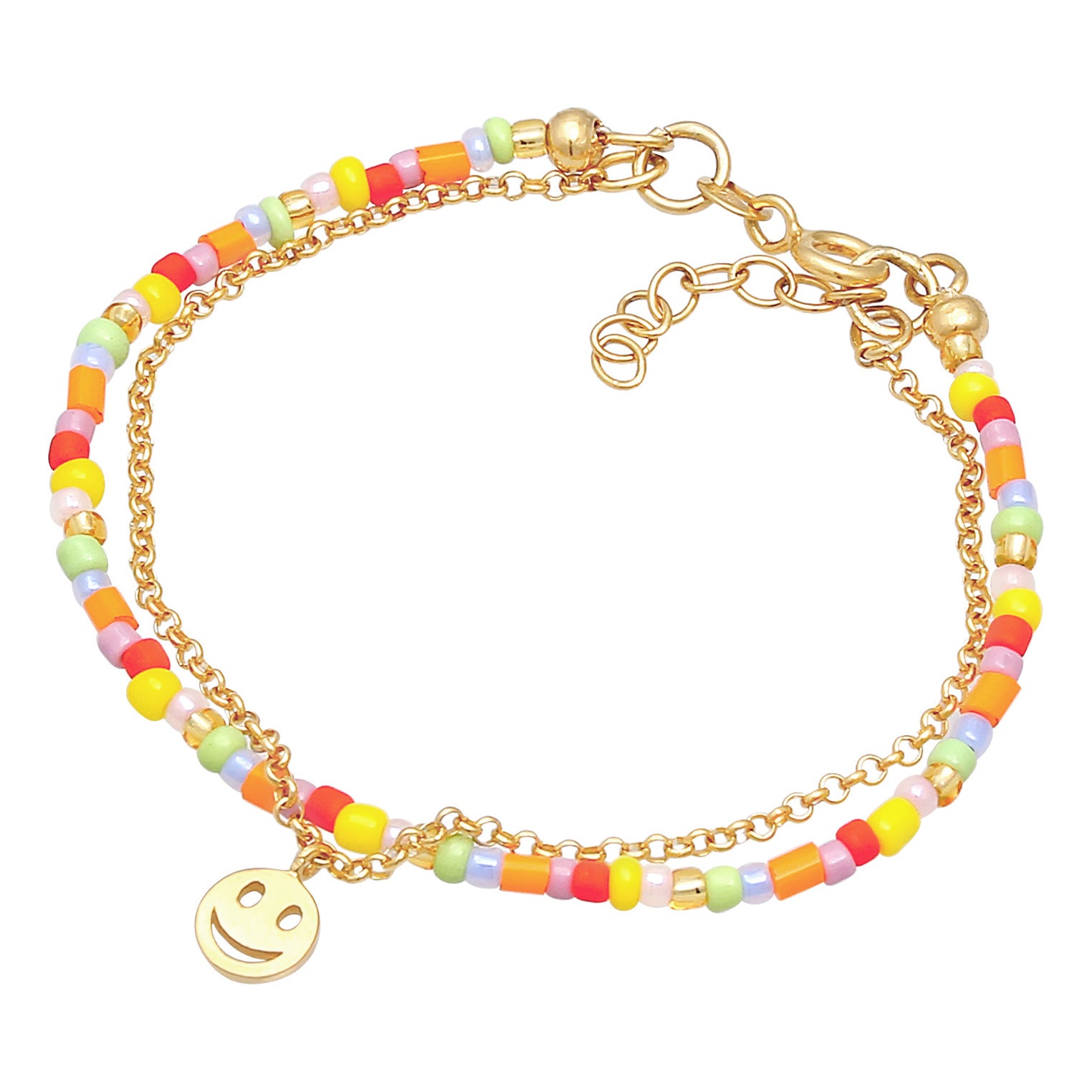 Bunt - Elli | Layer-Armband Beads Bunt | 925er Sterling Silber Vergoldet