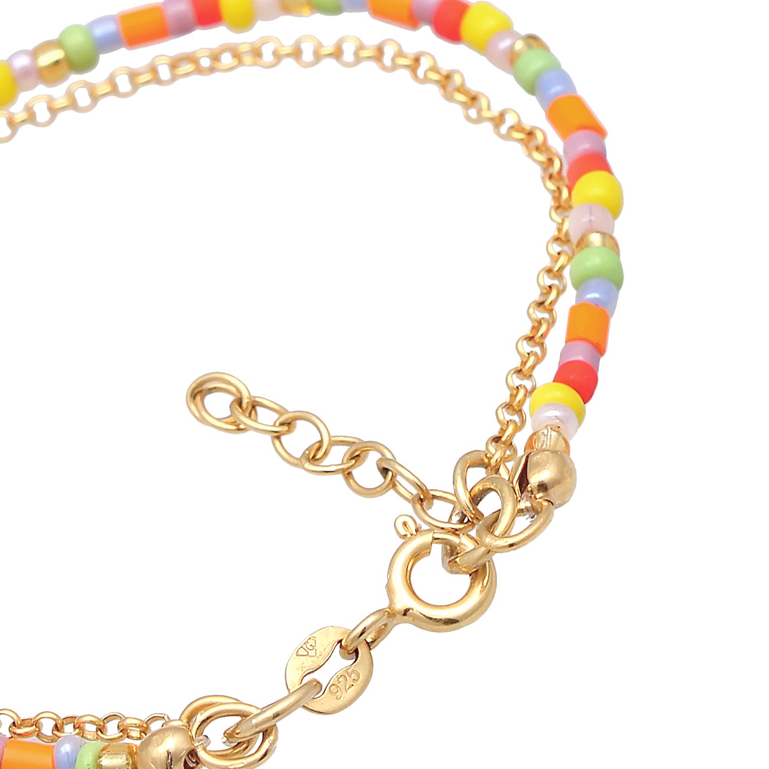 Bunt - Elli | Layer-Armband Beads Bunt | 925er Sterling Silber Vergoldet