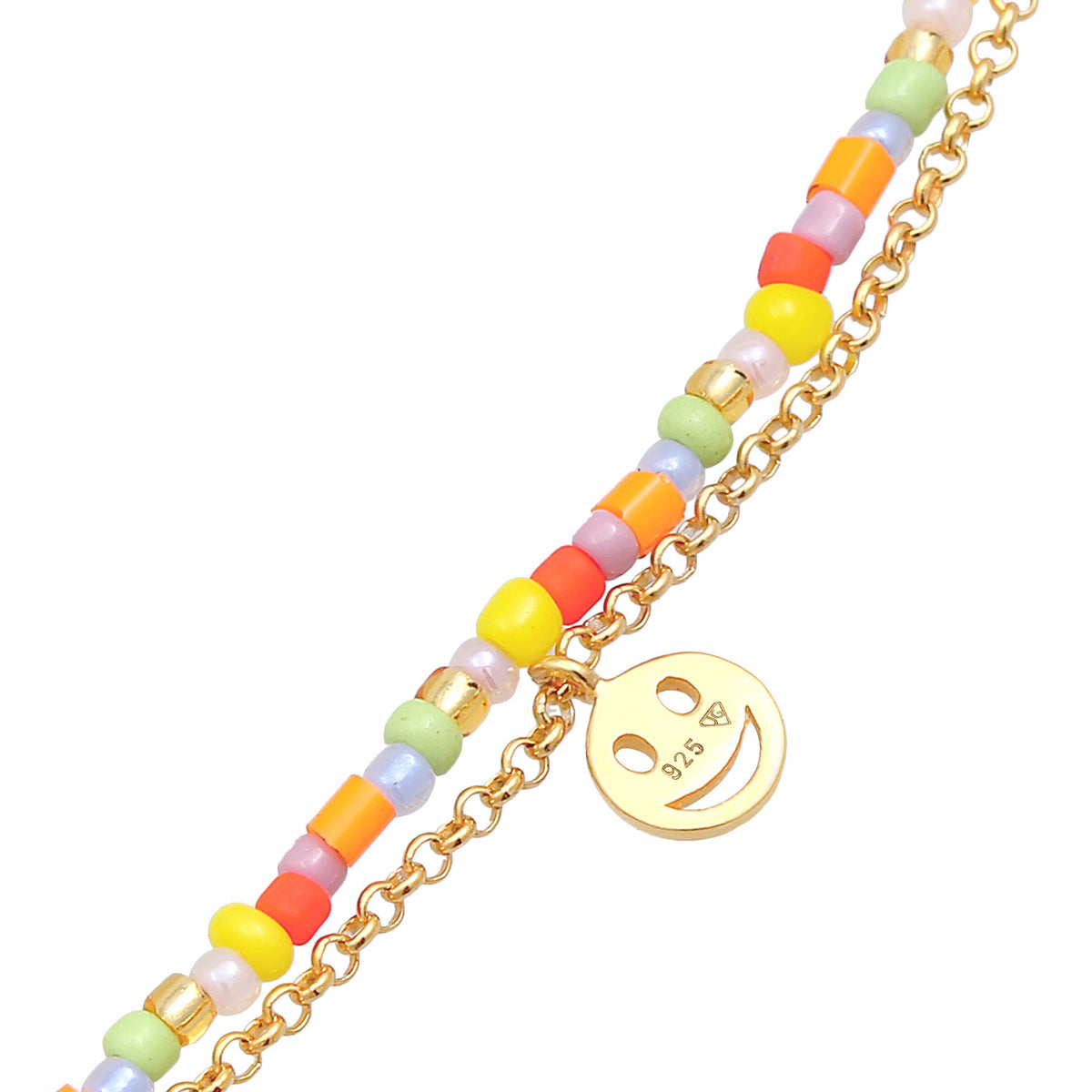 Bunt - Elli | Layer-Armband Beads Bunt | 925er Sterling Silber Vergoldet