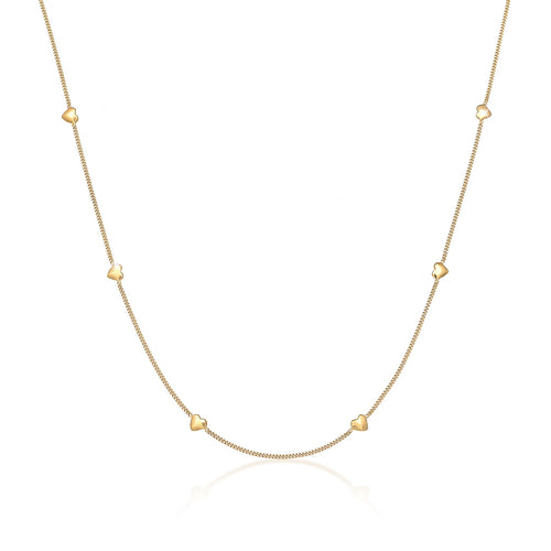 Gold - Elli | Halskette Herz | 925er Sterling Silber vergoldet