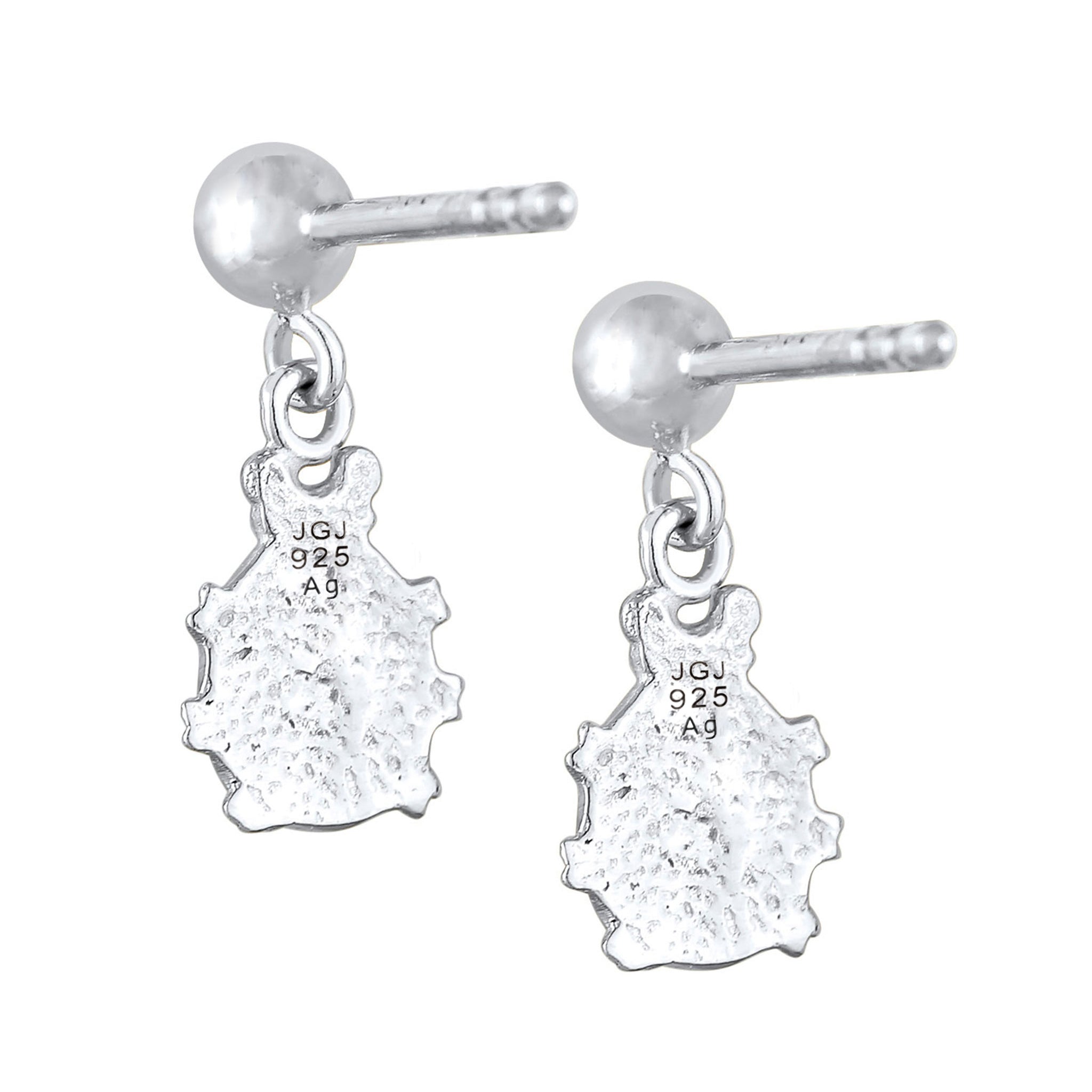Silber - Elli | Ohrhänger Marienkäfer | Kristall (Weiß) | 925er Sterling Silber