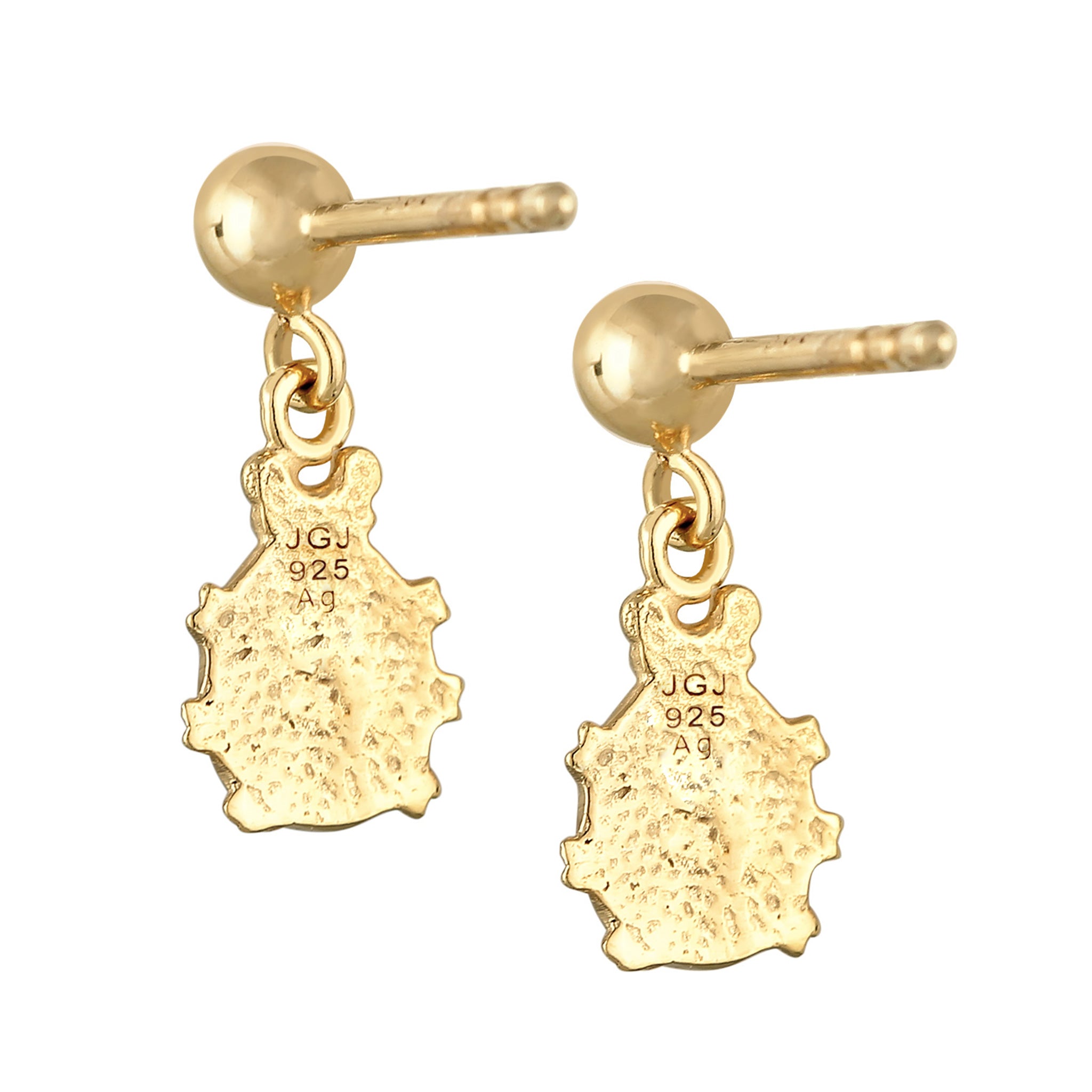 Gold - Elli | Ohrhänger Marienkäfer | Mit Kristallen von Swarovski® (Weiß) | 925er Sterling Silber