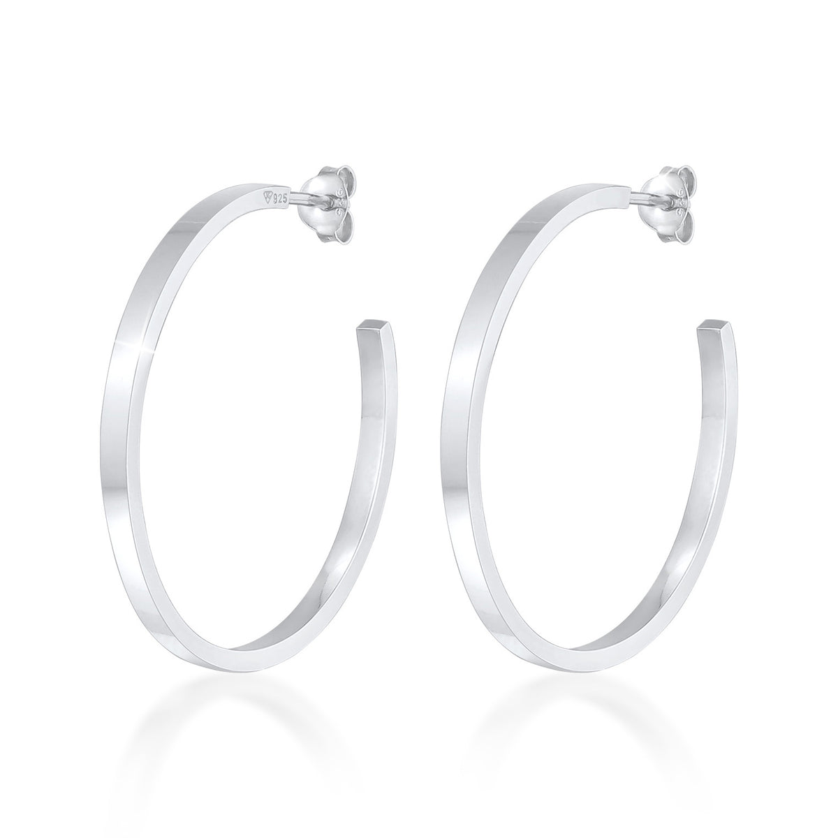 Silber - Elli | Creolen Schlicht | 925er Sterling Silber