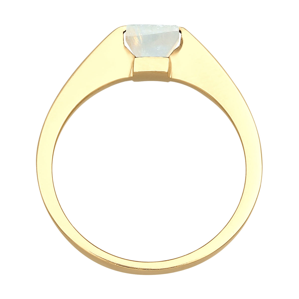 Gold - Elli PREMIUM | Solitär-Ring Viereck | Mondstein | 925er Sterling Silber