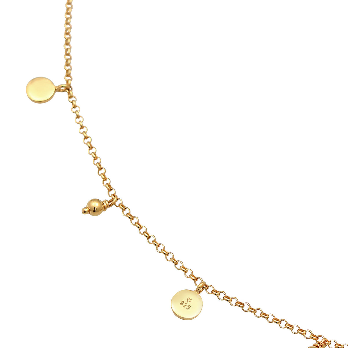 Gold - Elli | Fußkettchen Plättchen | 925er Sterling Silber