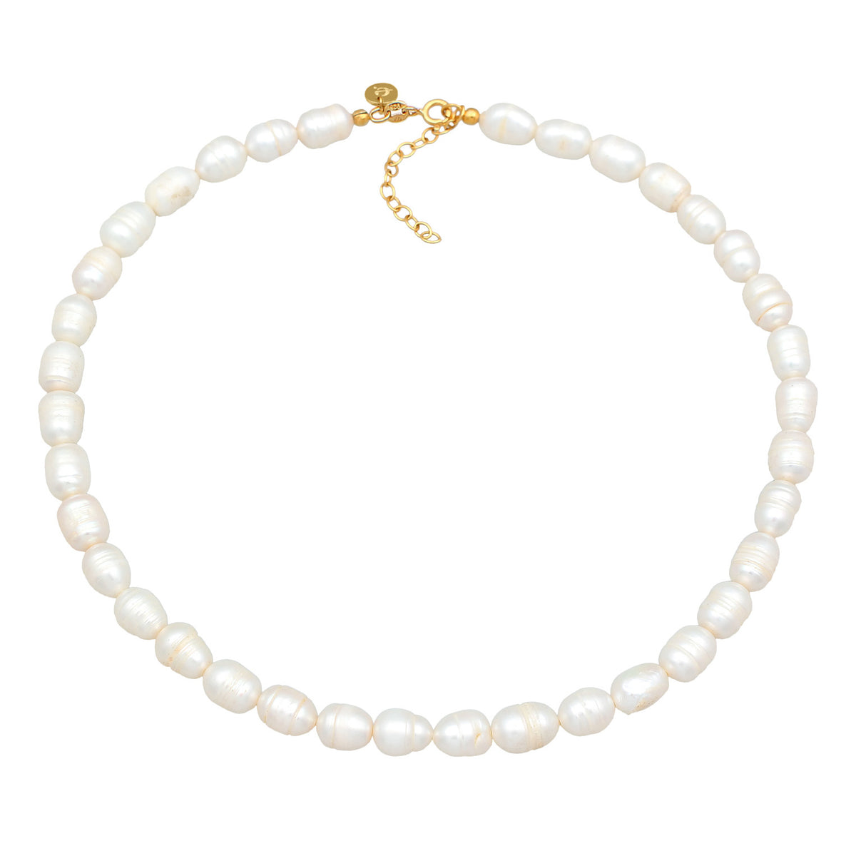 Gold - Elli PREMIUM | Barock Süßwasserperle Choker 925 Silber