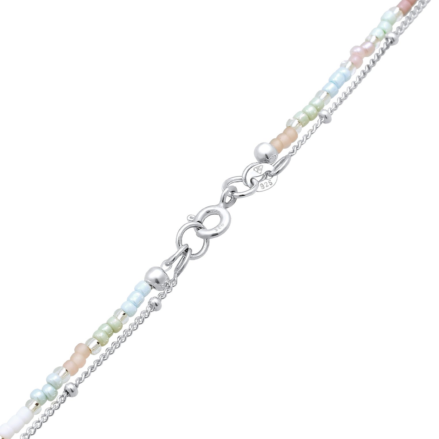 Silber - Elli | Layer-Halskette Beads | Süßwasserperle | 925er Sterling Silber