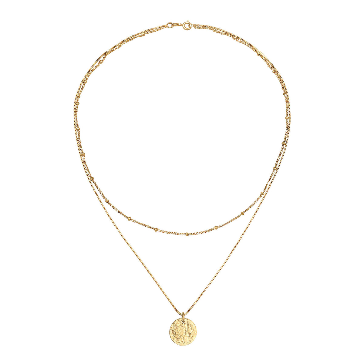 Gold - Elli | Layer-Halskette Plättchen | 925er Sterling Silber