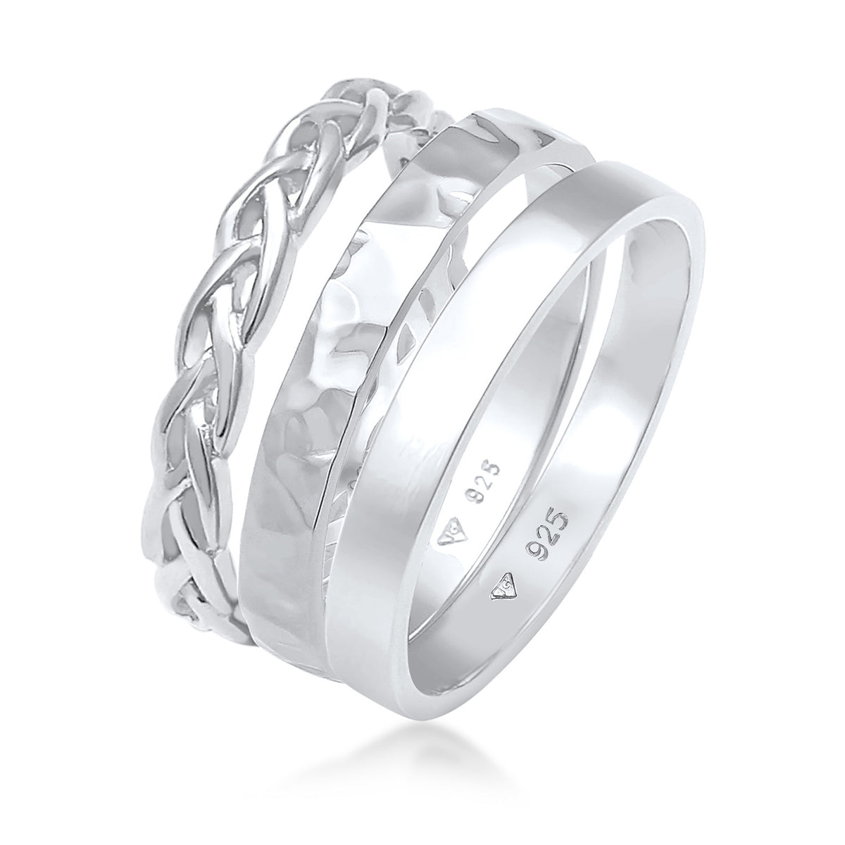 Silber - Elli | Bandring 3er Set | 925er Sterling Silber