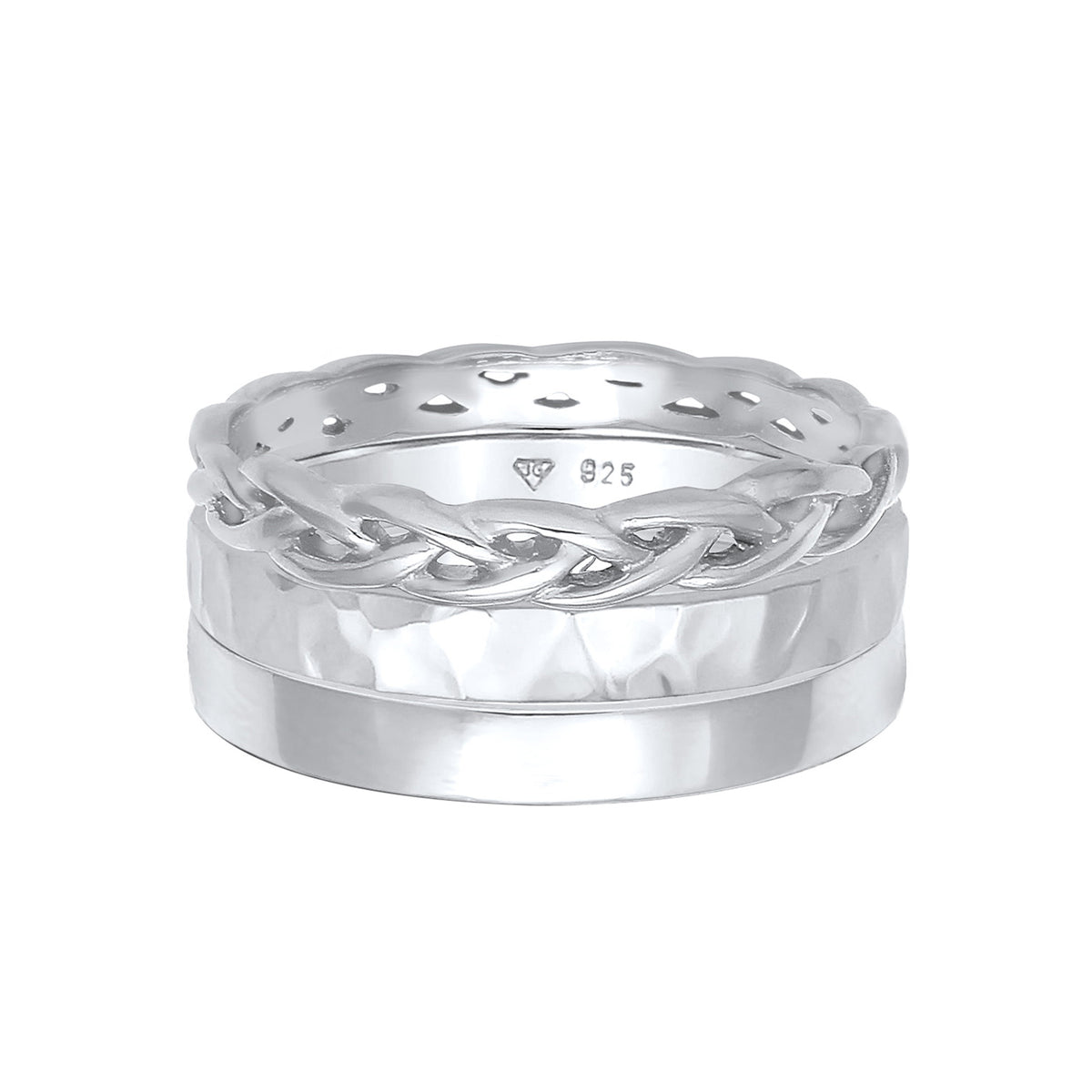 Silber - Elli | Bandring 3er Set | 925er Sterling Silber