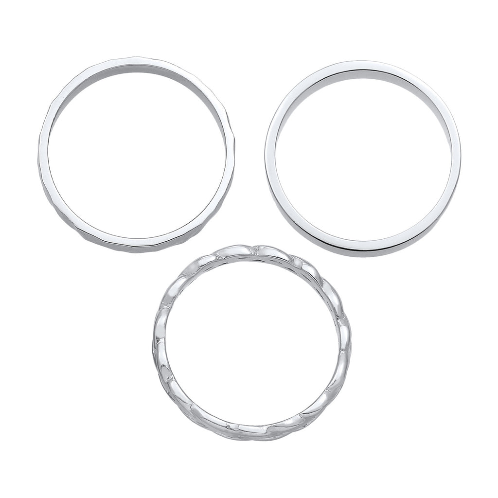 Silber - Elli | Bandring 3er Set | 925er Sterling Silber