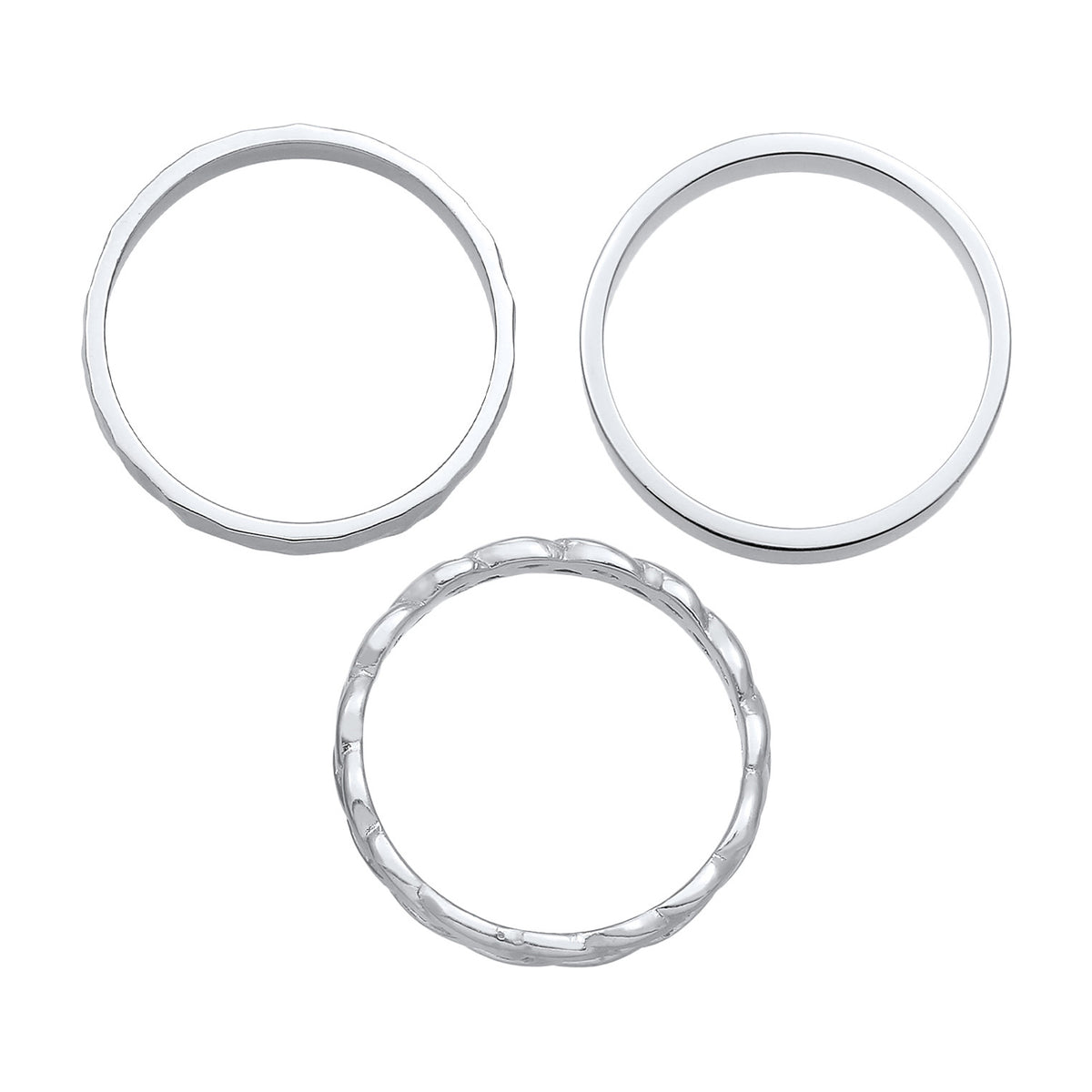 Silber - Elli | Bandring 3er Set | 925er Sterling Silber