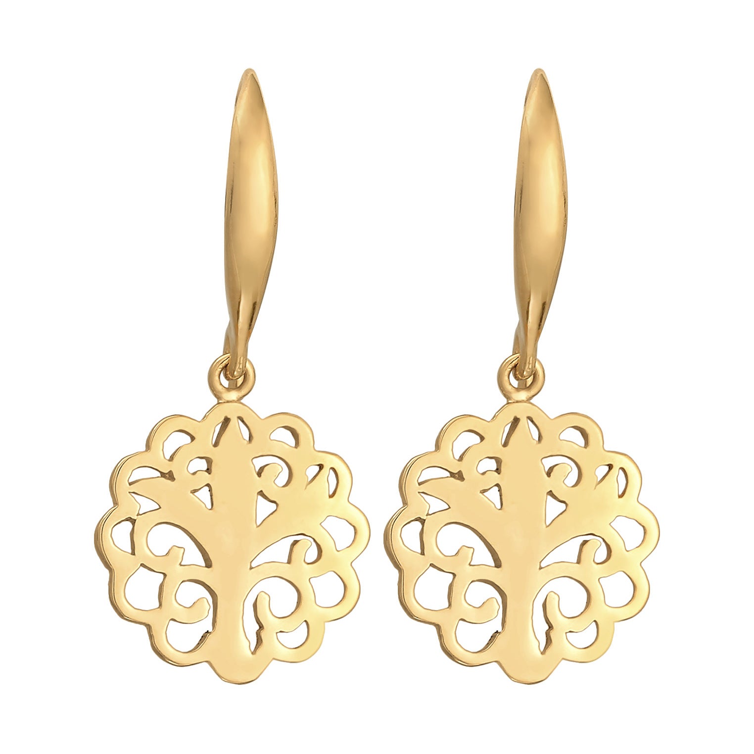 Gold - Elli | Ohrhänger Ornament | 925er Sterling Silber