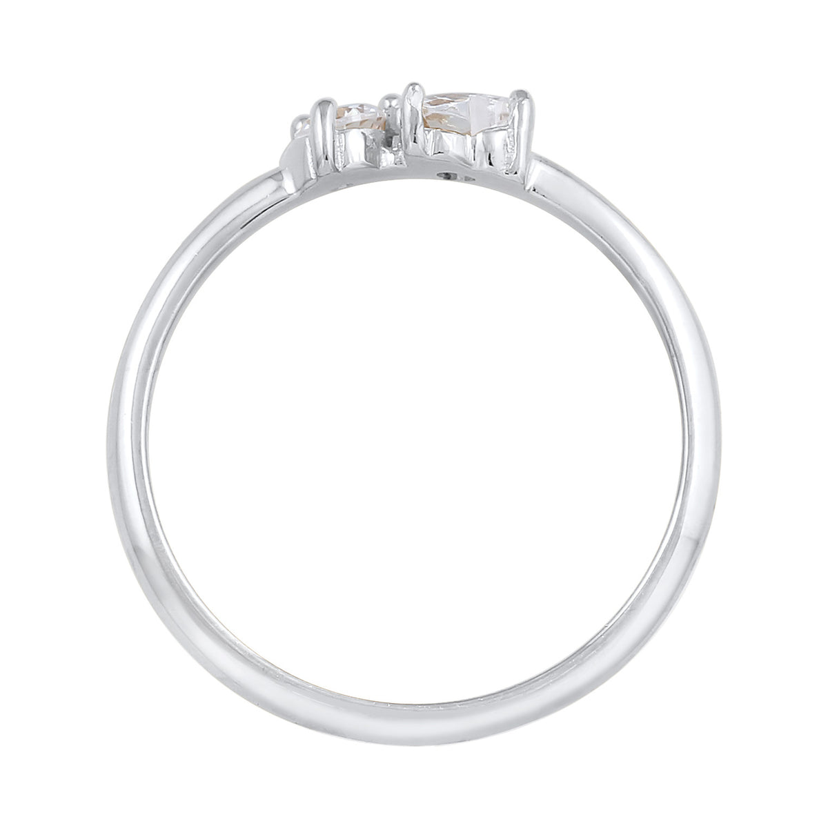 Silber - Elli | Verlobungsring Herz | Zirkonia (Weiß) | 925er Sterling Silber